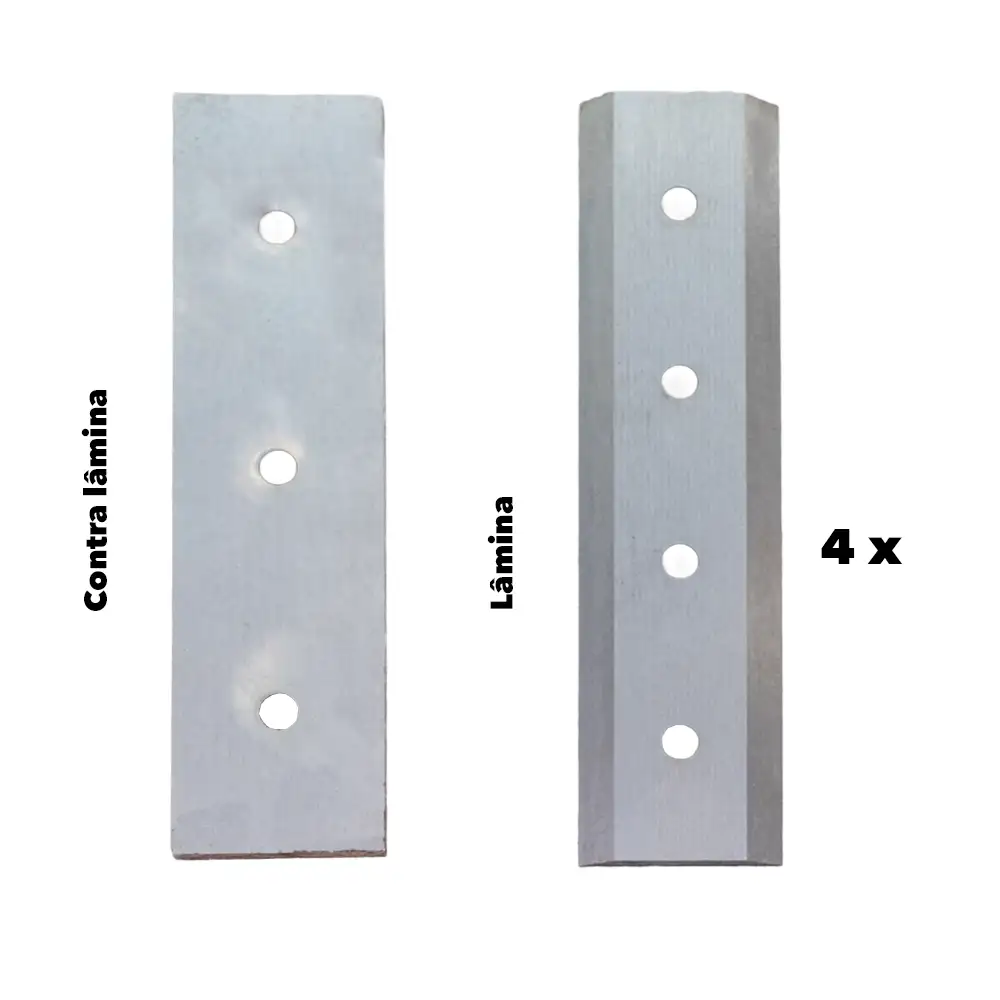 Kit 4 Lâminas c/Contra Lâmina p/Biotriturador Donker´s BT42S/BT42RS  - Kit 4 Lâminas c/Contra Lâmina p/Biotriturador Donker´s BT42S/BT42RS 